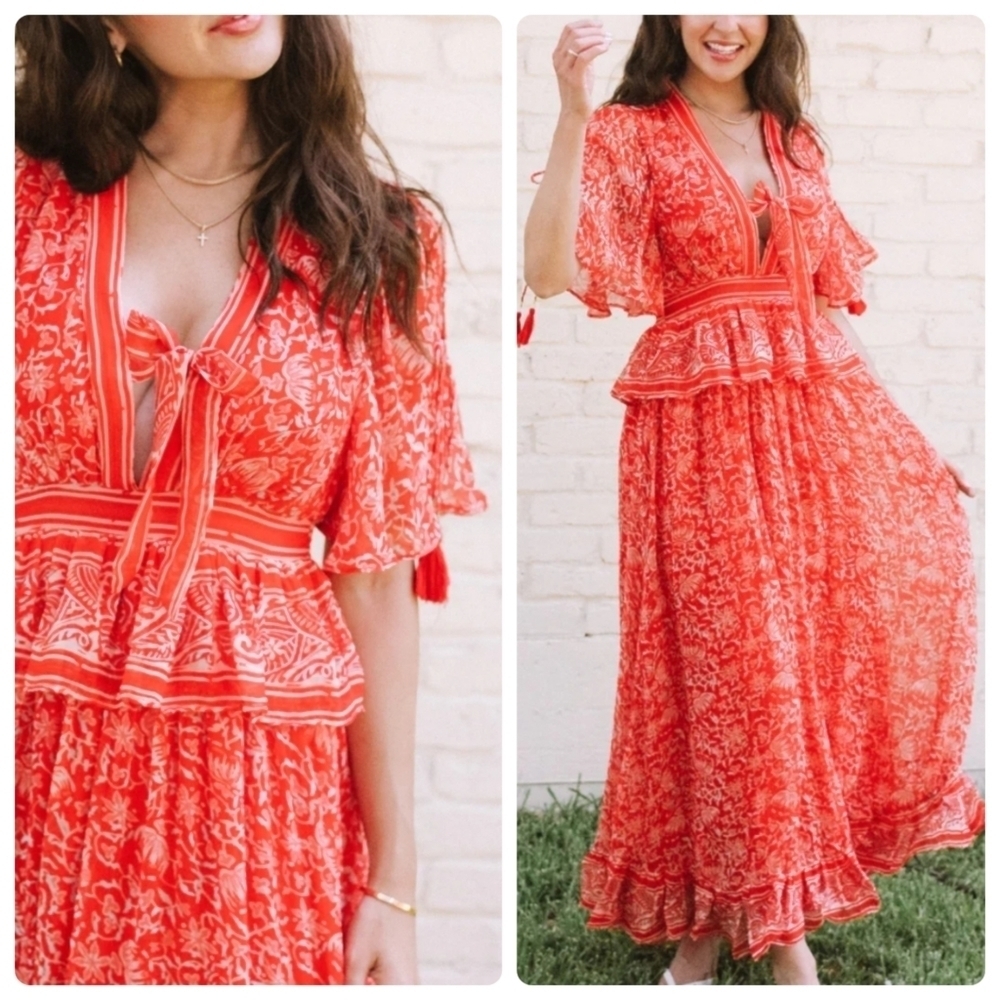 Cleobella Laurel Ankle Dress Summer Floral Maxi Dress XS